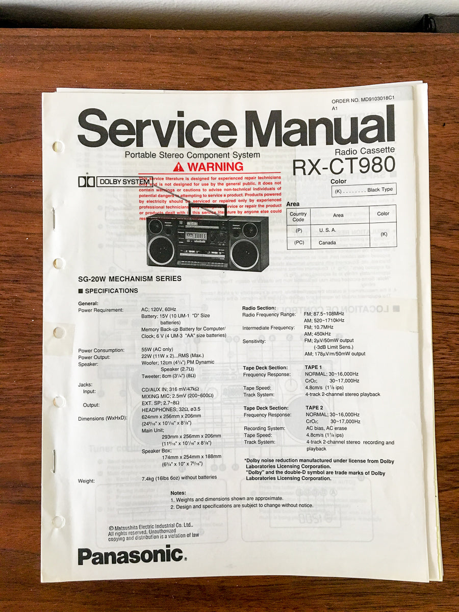 Panasonic rx 7 manual